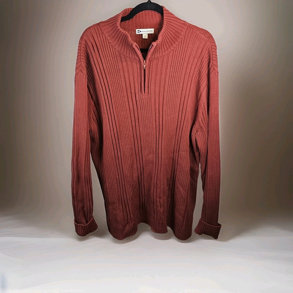 Wilke Rodriguez Men's Large  Cotton 1/2 Zip Ribbed Pullover Sweater